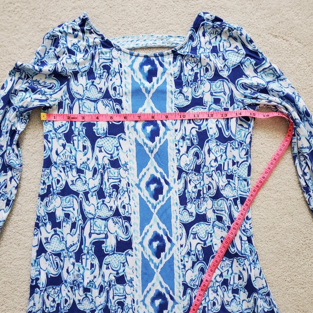 Lilly Pulitzer Blue/White Ophelia Dress Get Trunky szXS
